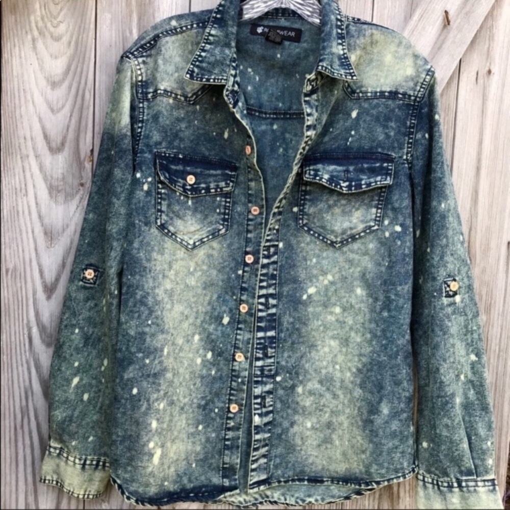 Rocawear Bleached Denim Shirt S